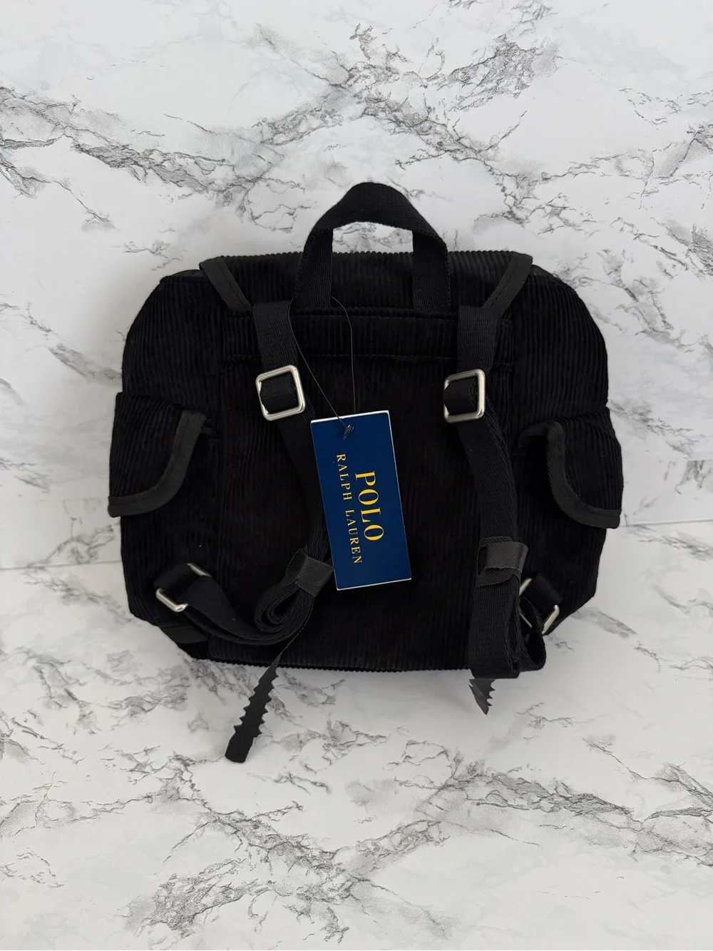 Polo Ralph Lauren PWing Patched Mini Bag Backpack Preppy Hampton Polo Bear Black